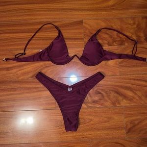 Shein Maroon Bikini